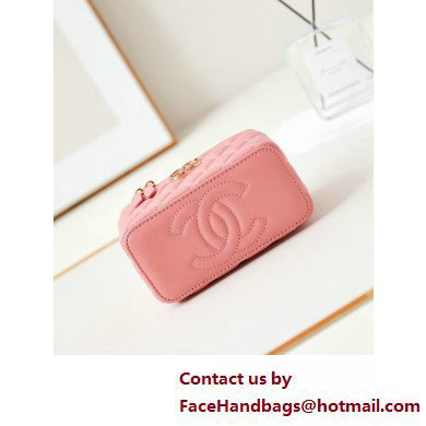 Chanel Lambskin, Resin  &  Gold-Tone Metal Clutch with Chain Bag AP3213 Coral Pink 2025